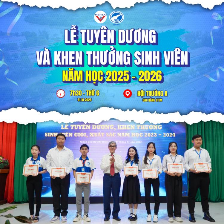 LỄ TUYÊN DƯƠNG VÀ KHEN THƯỞNG SINH VIÊN NĂM HỌC 2025 – 2026